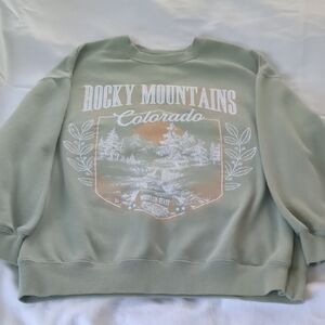 Rocky Mountains Colorado Green Sweater